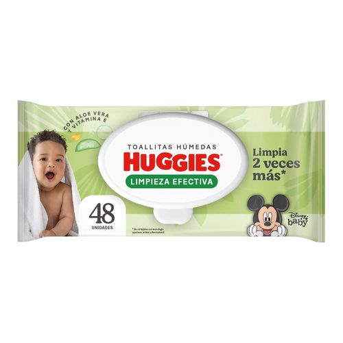 Toallitas Húmedas Huggies Limpieza Efectiva Desechables - 48 uds