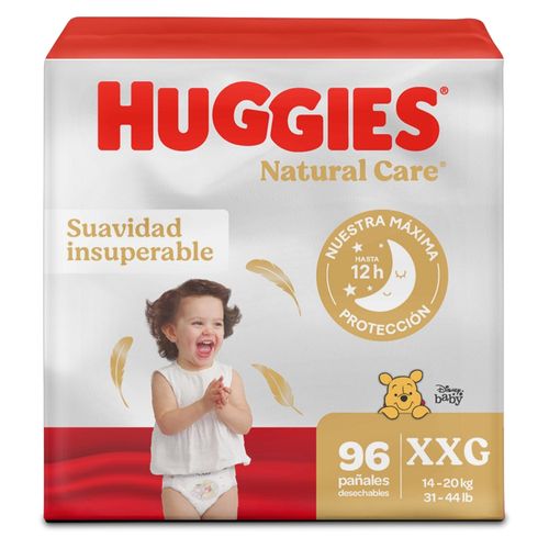 Pañales Huggies Natural Care Etapa 5/XXG Hipoalergénico, Más De 14kg - 96Uds