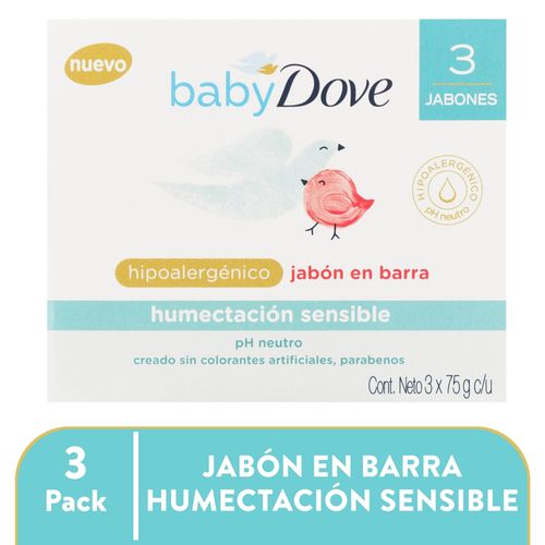 3 Pack De Jabón Dove Baby Hidratante Piel Sensible