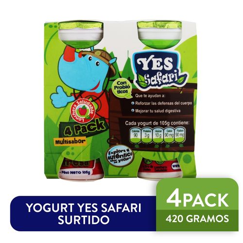 4 Pack Yogurt Yes Safari Surtido - 400ml