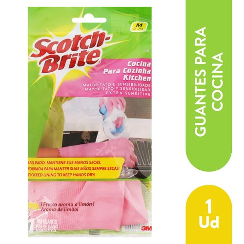 Guantes Scotch Brite Rosa Cocina - 1Ud