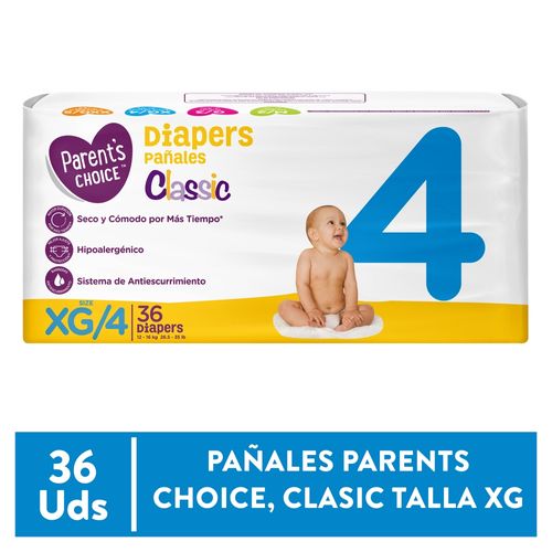 Pañales Parents Choice Classic Talla XG - 36 uds