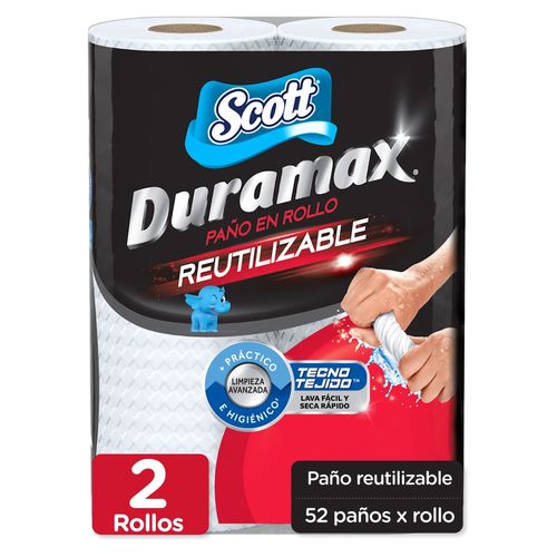 Toalla De Papel Reutilizable Scott Duramax 52 Hojas - 2 Rollos