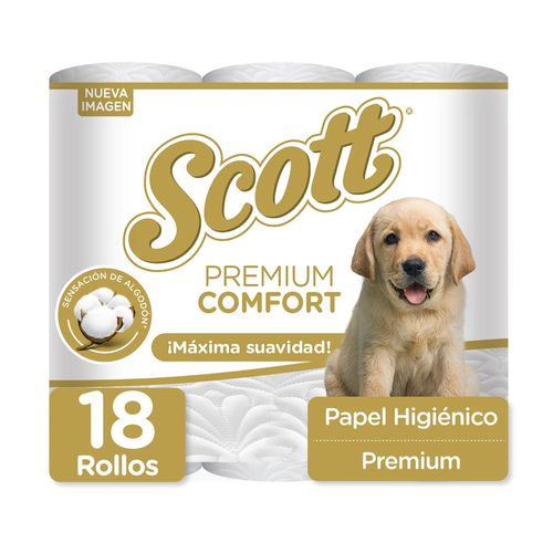 Papel Higiénico Scott Premium Comfort Triple Hoja - 18 Rollos