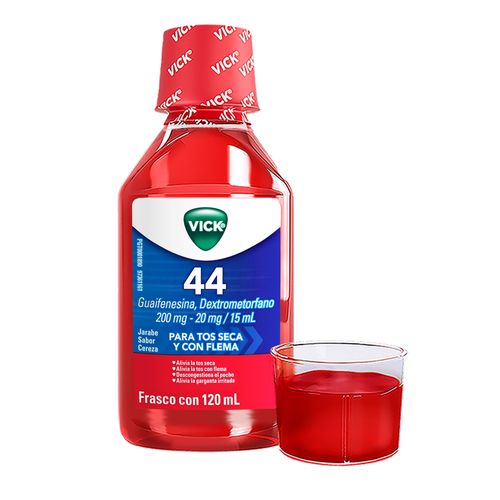 Jarabe Vick 44 Sabor Cereza, Para Tos Seca Y Con Flema - 120ml