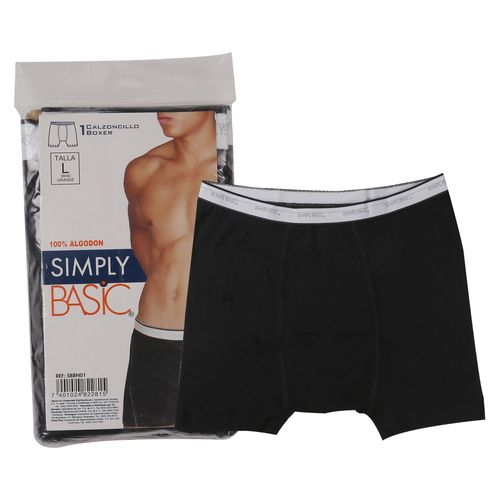 Boxer Simply Basic de Caballero Color Negro Talla L