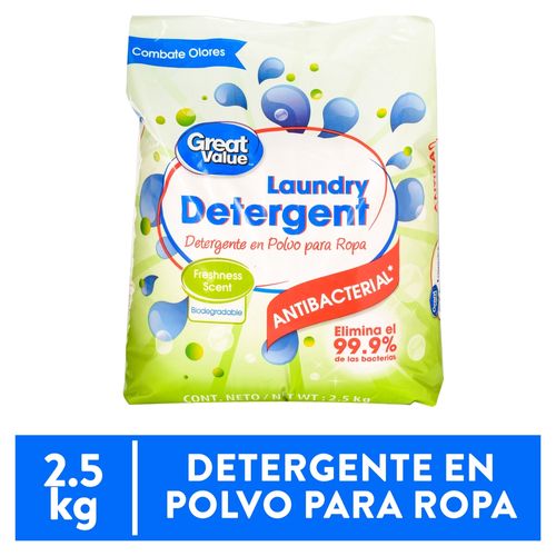 Detergente en polvo Great Value antibacterial -2500g