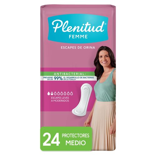 Protectores Plenitud Femme Incontinencia Leve A Moderada - 24Uds