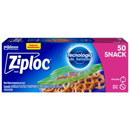 Bolsa Ziploc Plastica Para Snack - 50 Unidad