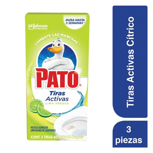 Tiras Activas Pato® Lima Fresca, Pastillas Adhesivas Para Sanitario - 3Uds