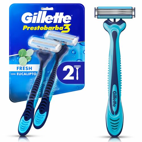 Afeitadora Desechable Prestobarba3 Cool Reciclable, 2 Unidades