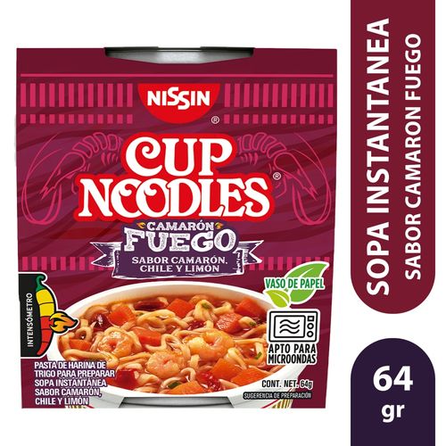 Sopa Instantan Nissin Camaron Fuego 64Gr