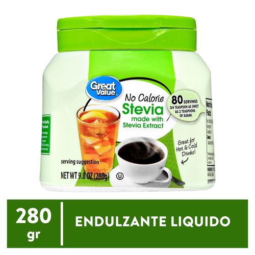 Endulzante Great Value Stevia Bote - 280gr