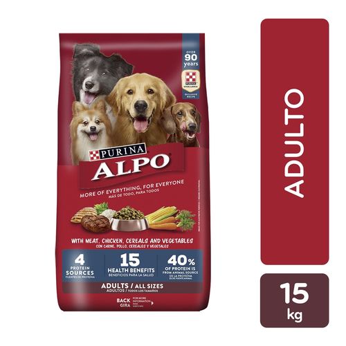 Alimento Perro Purina Alpo Adulto todos los tamaños -15kg