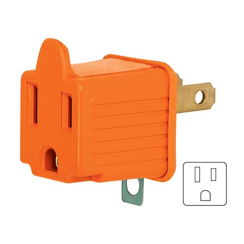 Adaptador Polarizado Voltage de 3 Entradas Color Naranja