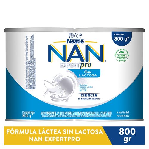 Nan Formula Infantil Sin Lactosa 800Gr