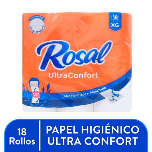 Papel Higiénico Rosal Naranja, Doble Hoja - 18 Rollos