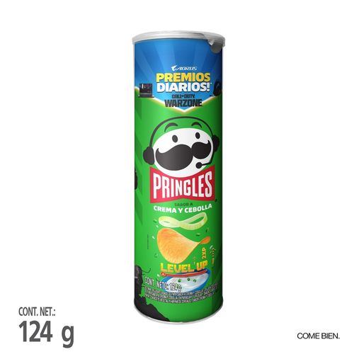 Botana Pringles de Papa Crujiente Sabor Crema y Cebolla - 124 g