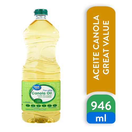 Aceite Great Value Canola Puro - 946ml