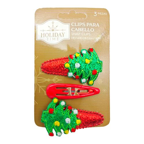 Clip para cabello Holiday Time navideño