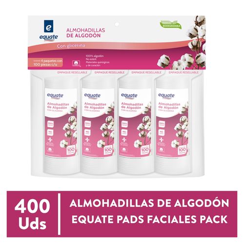 Almohadillas de Algodón Equate Pads Faciales Pack - 400 uds