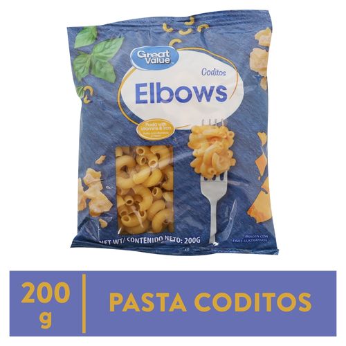 Pasta Great Value, coditos -200g