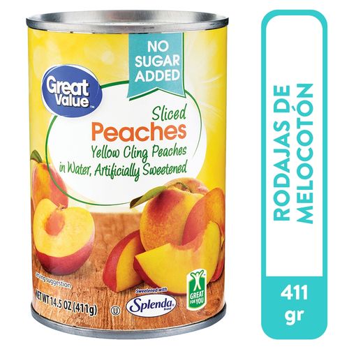 Rodajas Great Value De Melocoton - 411gr