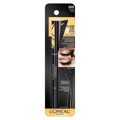 Delineador Líquido L'Oréal Paris Flash Cat Eyeliner Black - 0.55ml