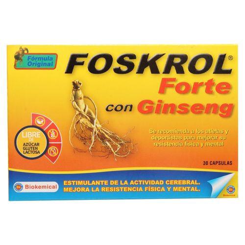 Foskrol Forte Con Gingsen contiene 30 unidades