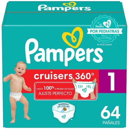 Pañales Pampers Cruisers 360 Talla 1 - 62 uds