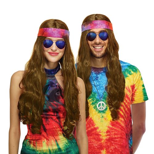 Peluca larga Way to Celebrate hippie