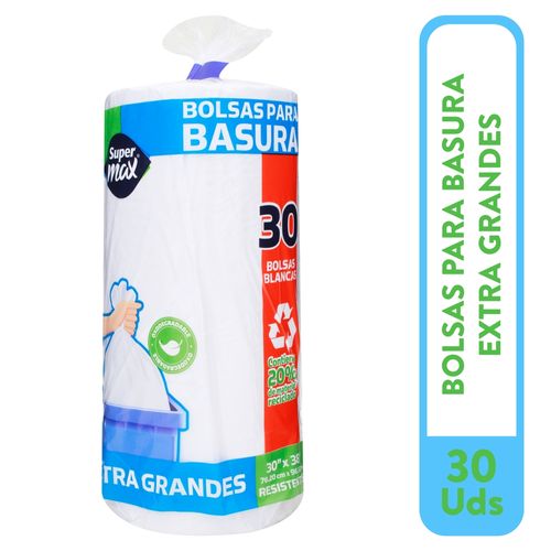 Bolsa Basura Supermx Blanca Rollo Xg 30U