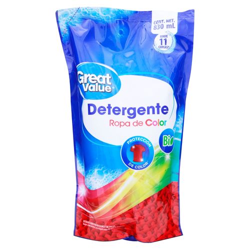 Detergente Líquido Great Value Para Ropa Blanca Y Color Doypack - 830ml