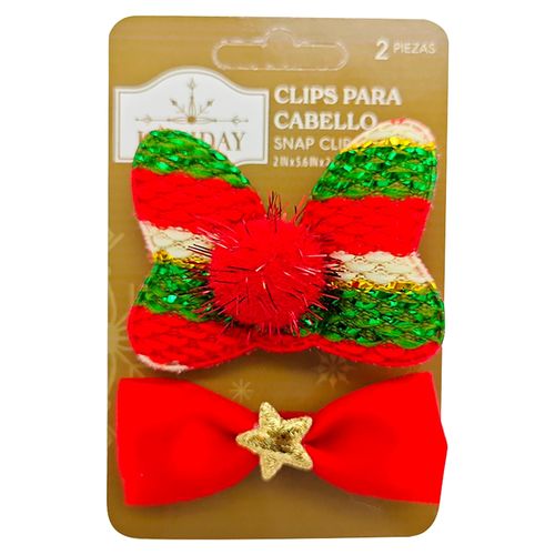 Clip para cabello Holiday Time navideño