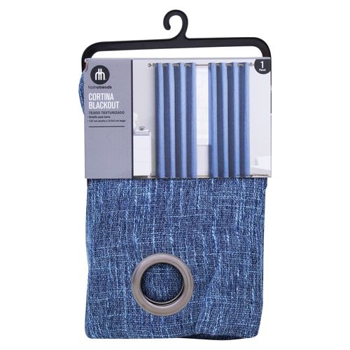 Cortina Home Trends blackout con textura azul