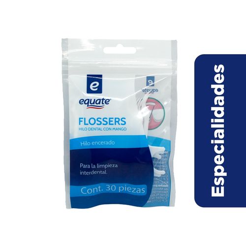 Hilo Dental Equate encerado con mango  Flosser - 30 uds