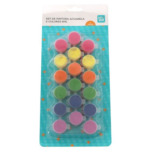 Pintura Acuarela Pen Gear, 6 colores  -6ml