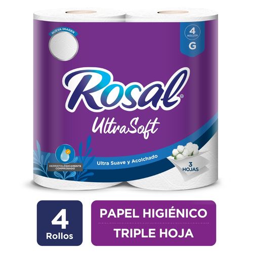 Papel Higenico Rosal Morado Triple Hoja - 4 rollos