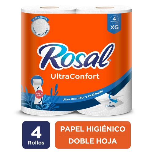 Papel Higienico Rosal Naranja 2 Ply 348 Hojas - 4 rollos