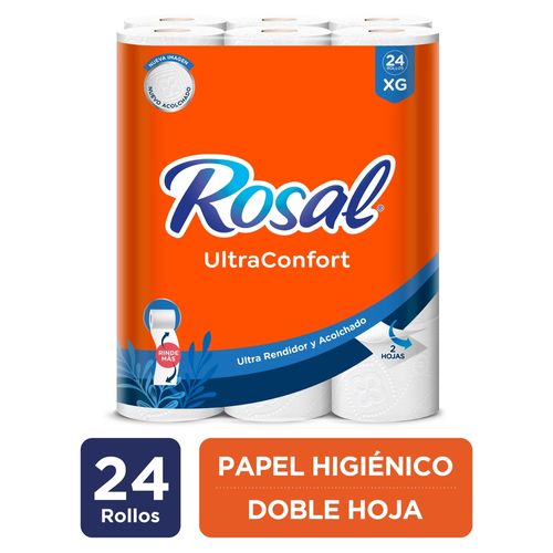 Papel Higiénico Rosal Naranja, Doble Hoja - 24 Rollos