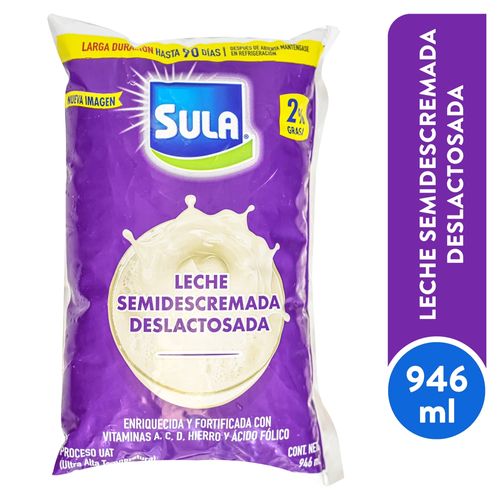 Leche Sula Deslactosada Semidescremada Uht 946ml