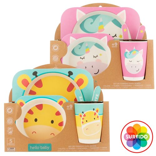 Set de laimentacion Hello Baby 4 pzas