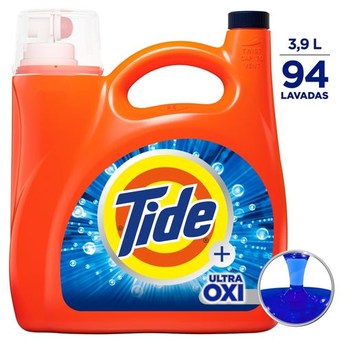 Detergente Líquido Tide Ultra Oxi Ropa Blanca y Color 94 Lavadas - 3,9 L