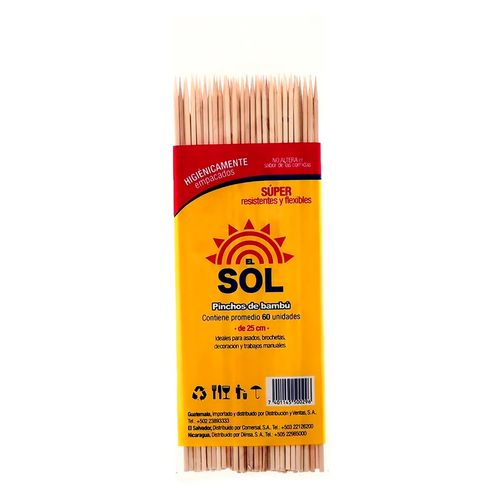 Pinchos El Sol De Bambu 60 Ea 25Cm