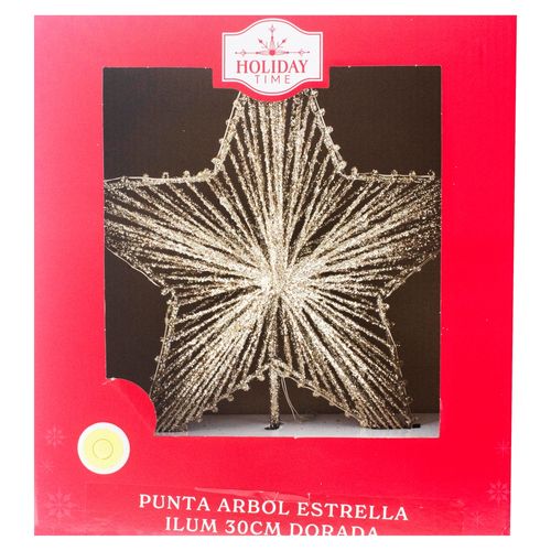 Punta Arbol Estrella Ilum 30cm Dorada