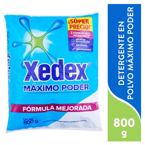 Detergente Xedex En Polvo Con Maximo Poder - 800gr