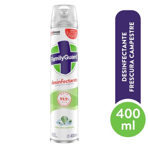 Desinfectante Family Guard Aerosol Superficies Y Ambientes Frescura Campestre - 400ml