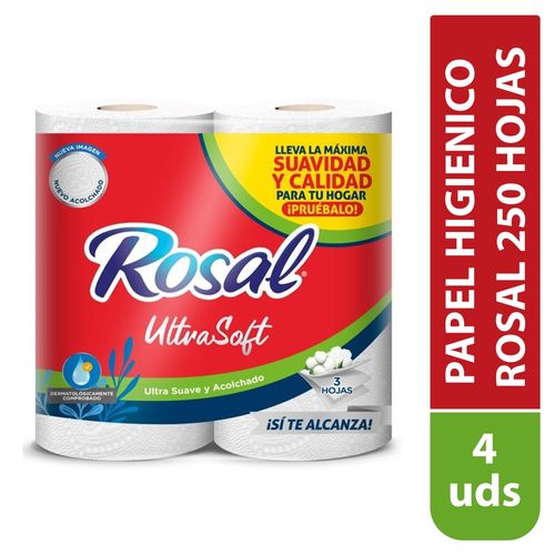 Papel Higienico Rosal 250 hojas - 4 rollos