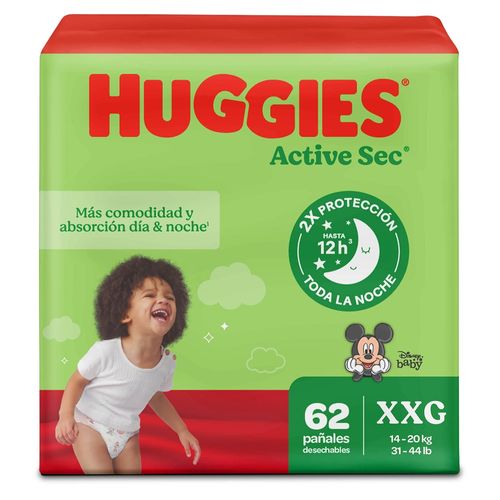 Pañales Huggies Active Sec Etapa 5/XXG 64U