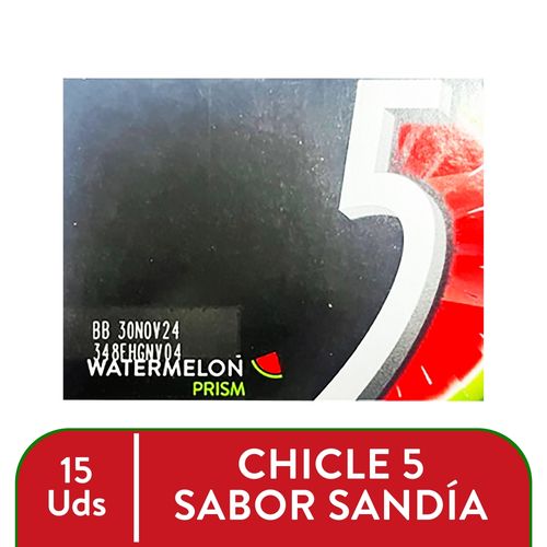 Chicle Wrigley Five Sandía -15 uds